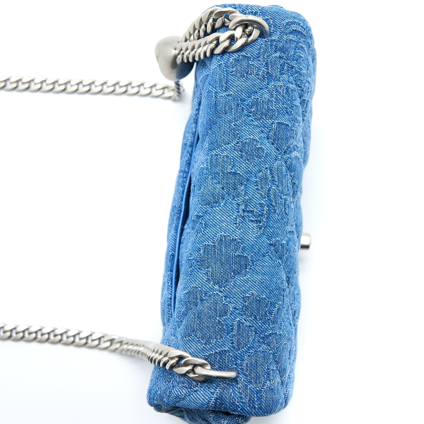 Chanel Coco Love Flap Bag Camellia Denim Blue  (Microchip)