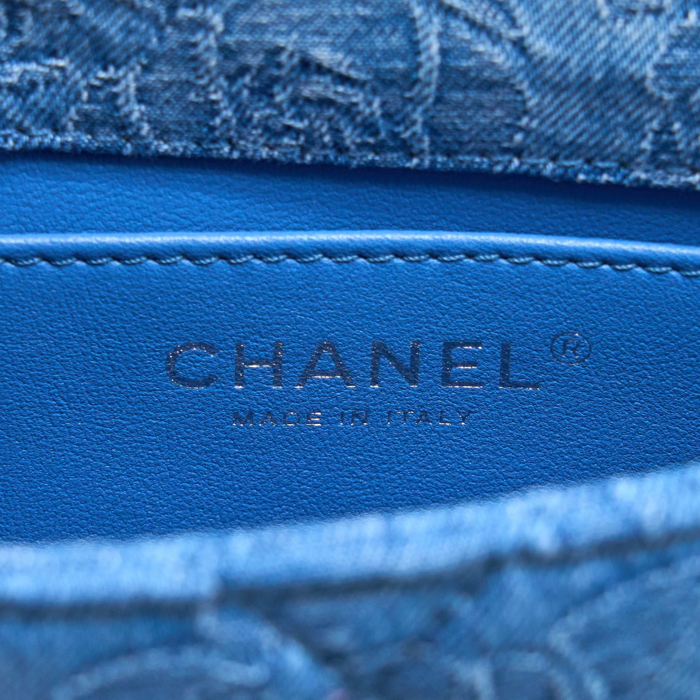 Chanel Coco Love Flap Bag Camellia Denim Blue  (Microchip)