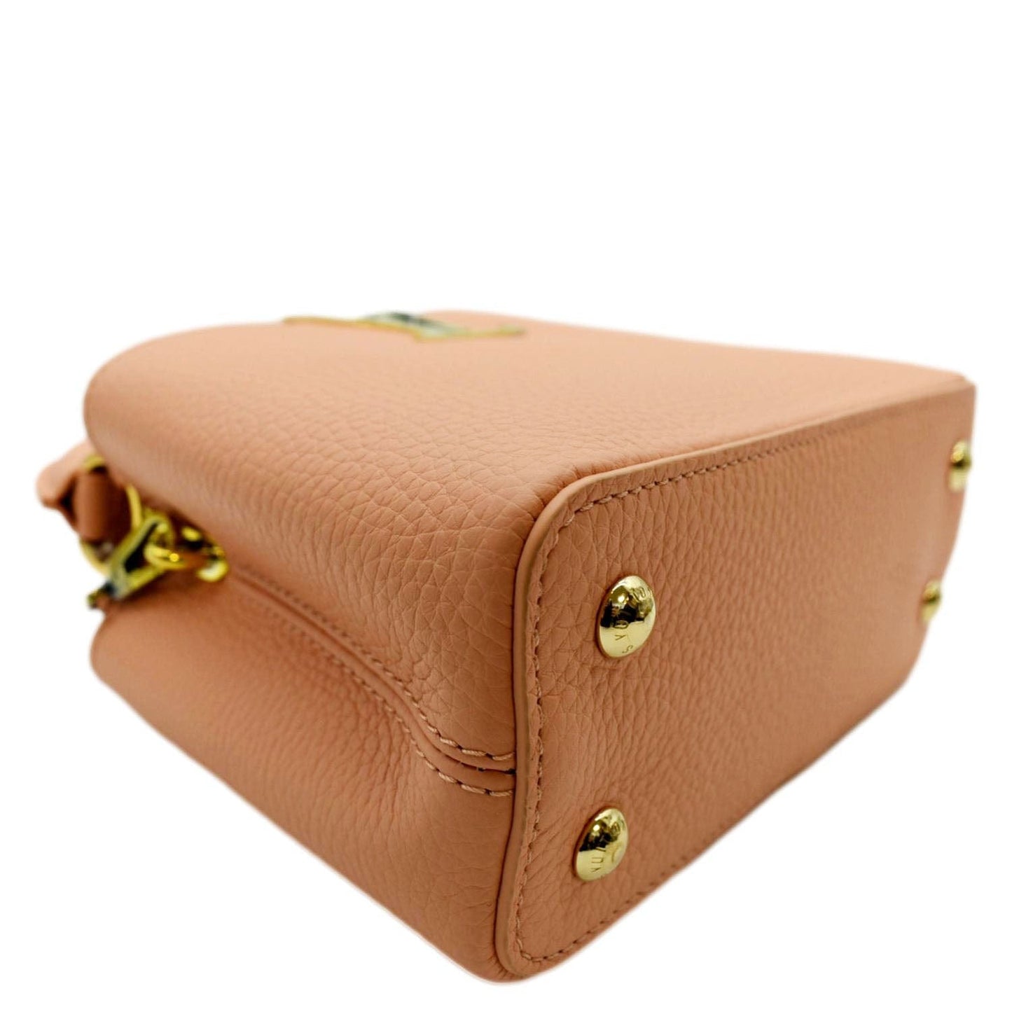 LOUIS VUITTON Capucines Mini Taurillon Python Leather Satchel Bag Topaze