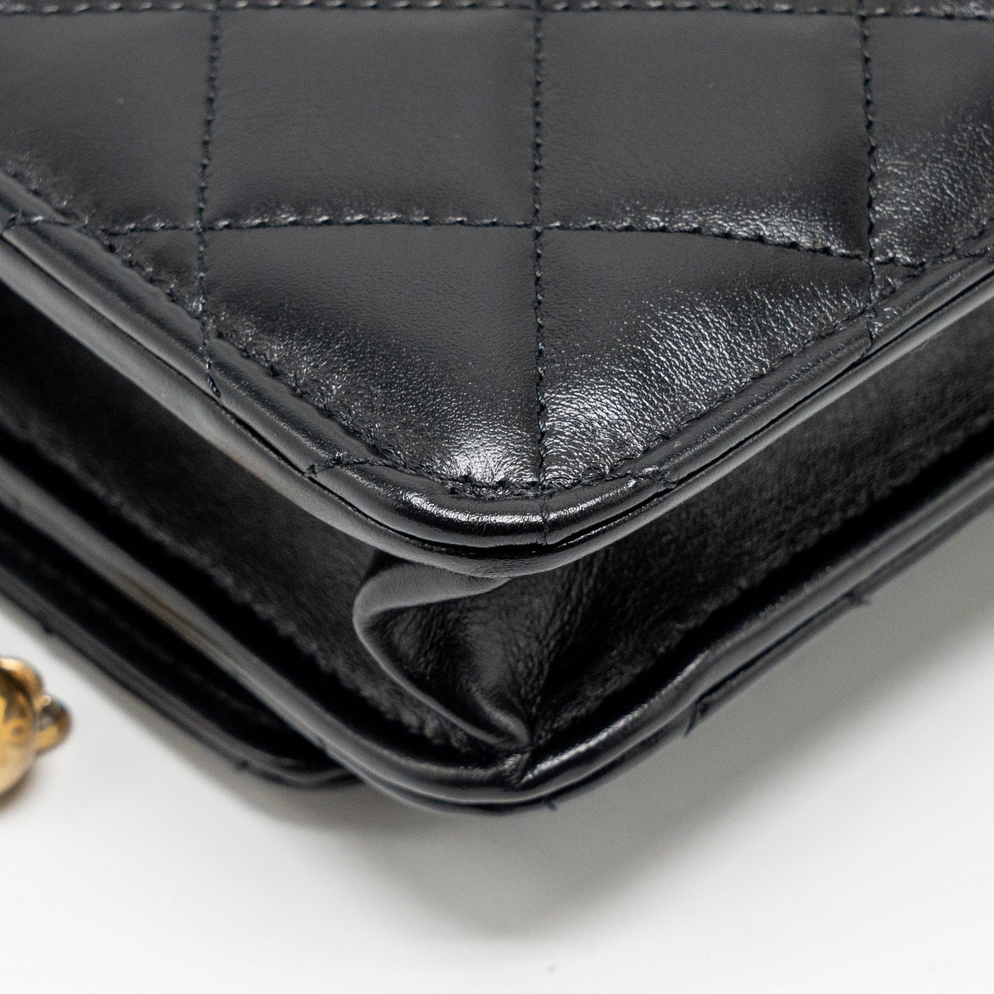 Chanel 24c Gold Crush Wallet On Chain Calfskin Black (microchip)