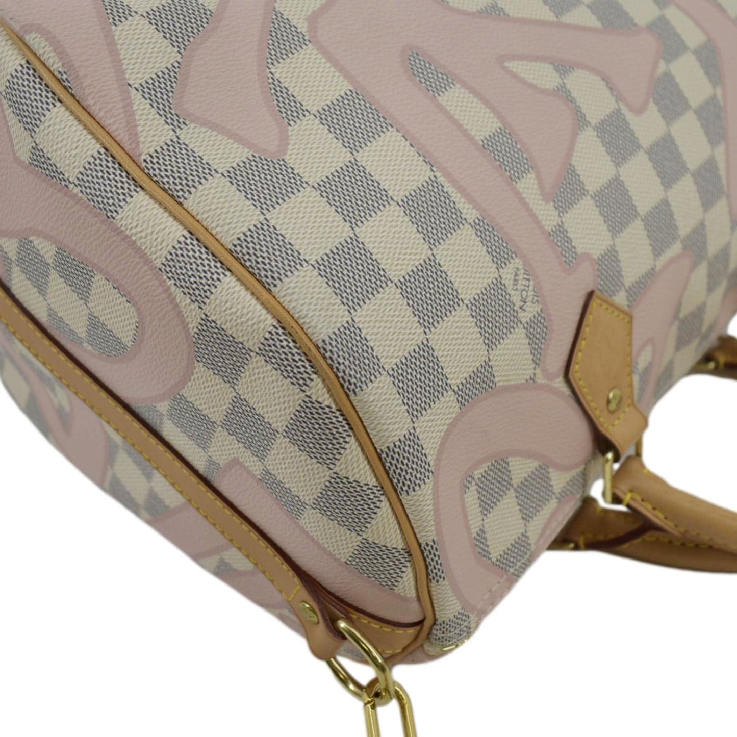LOUIS VUITTON Tahitienne  30 Damier Azur Satchel Bag Rose Ballerine
