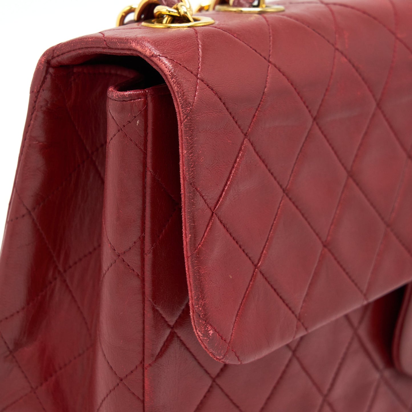 Chanel  Maxi Flap Bag Lambskin Red