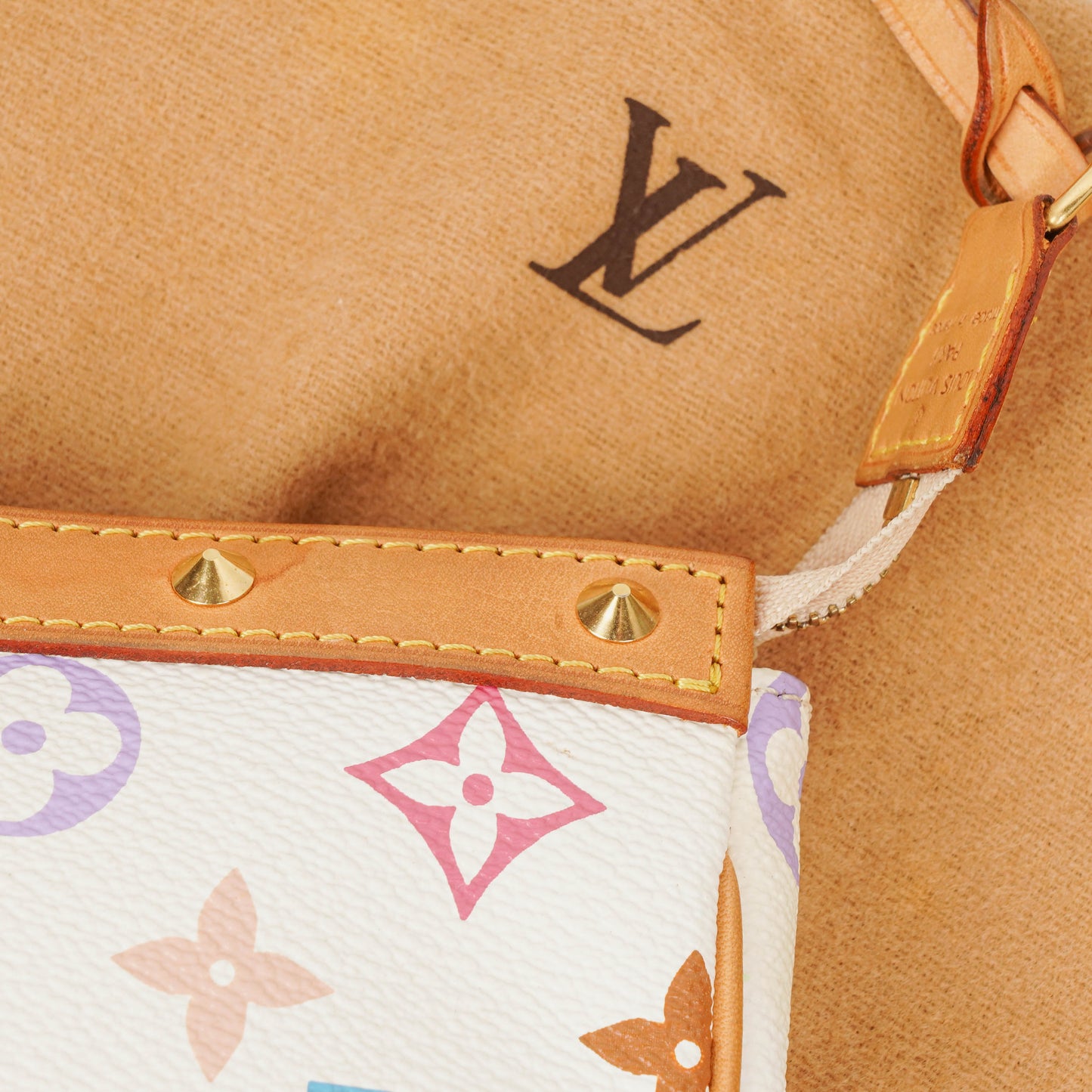 Louis Vuitton Takashi Murakami Pochette Accessoire Multicolor Clutch Handbag