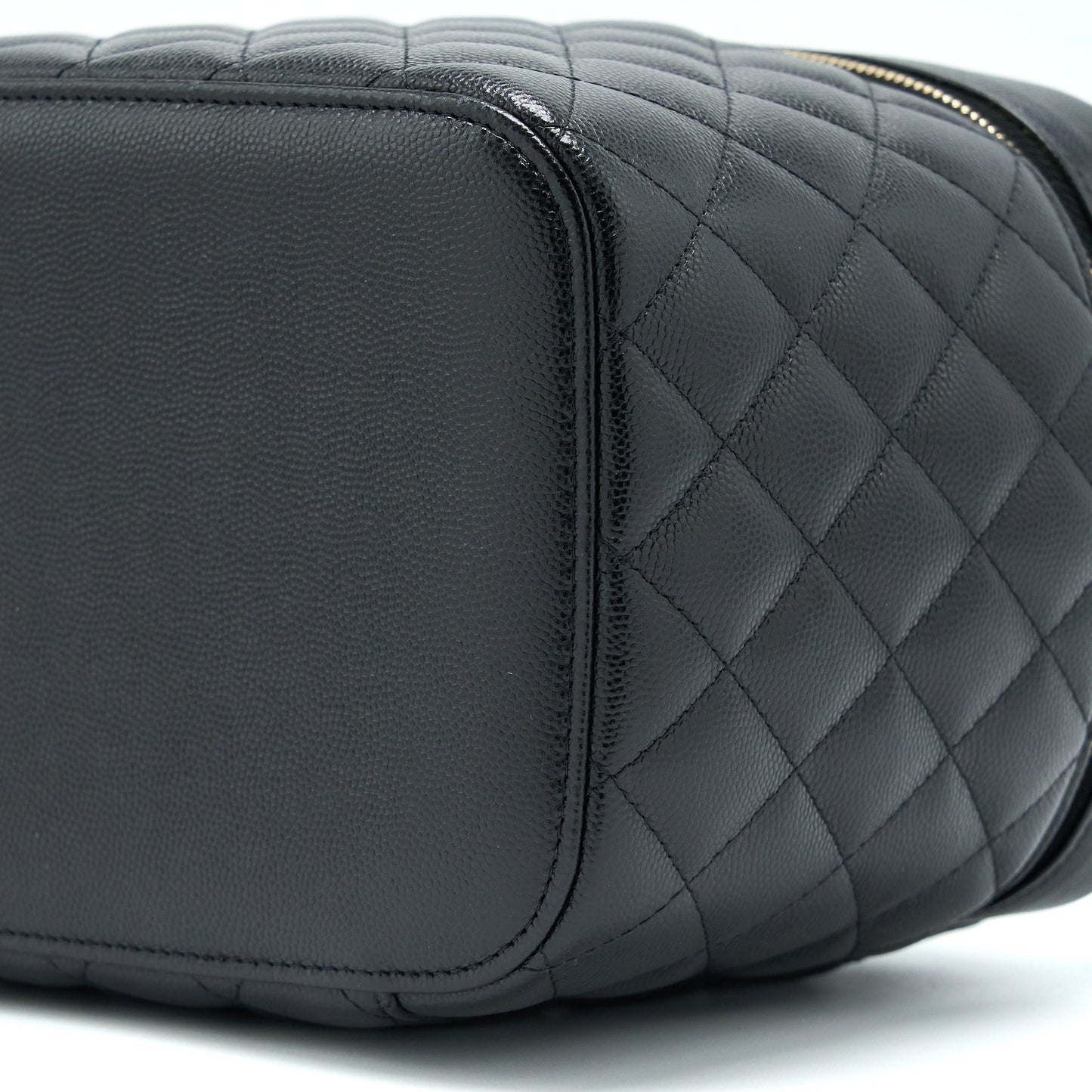 Chanel Top Handle Vanity Case Caviar Black L