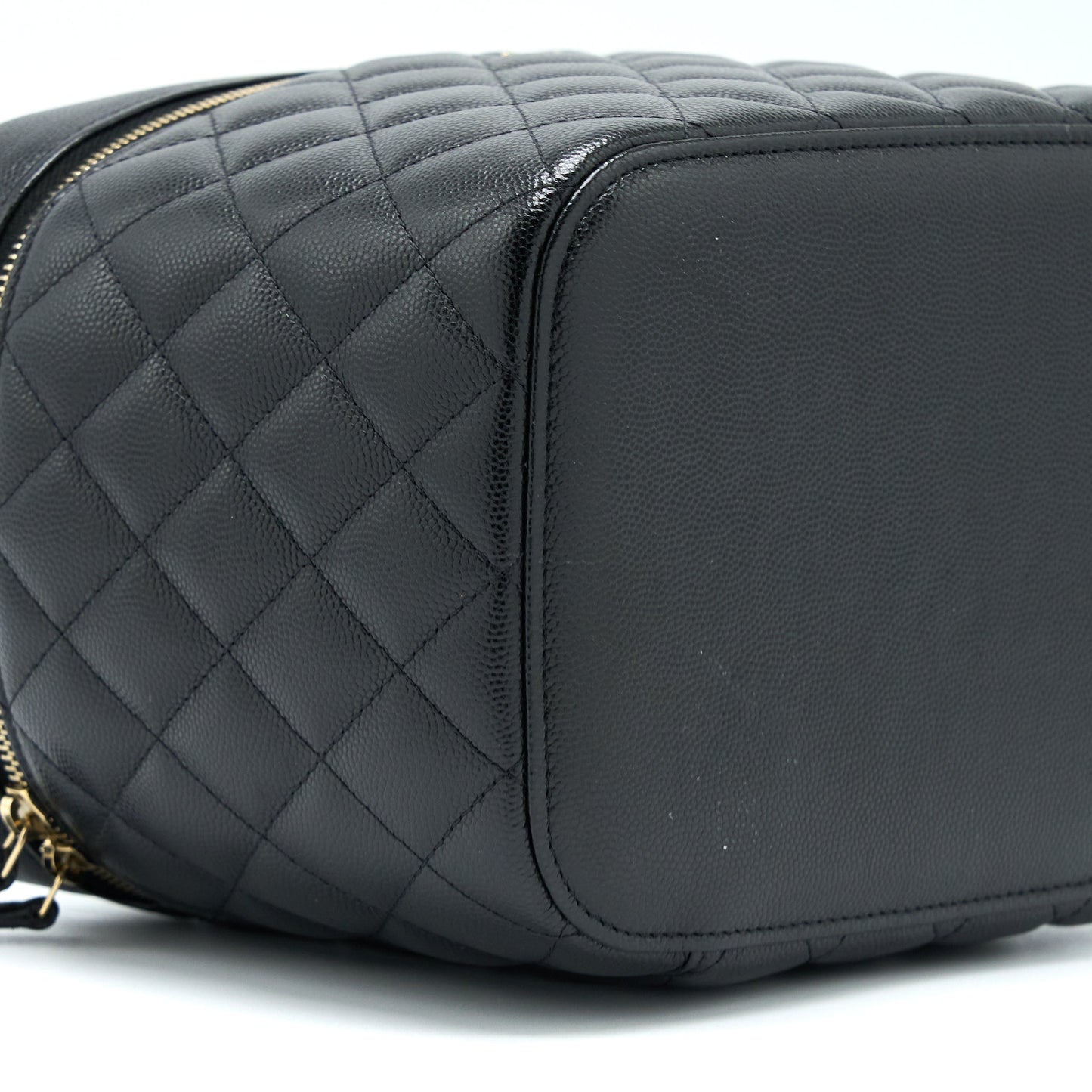 Chanel Top Handle Vanity Case Caviar Black L