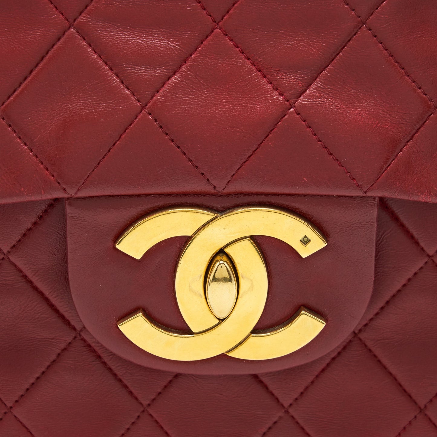 Chanel  Maxi Flap Bag Lambskin Red