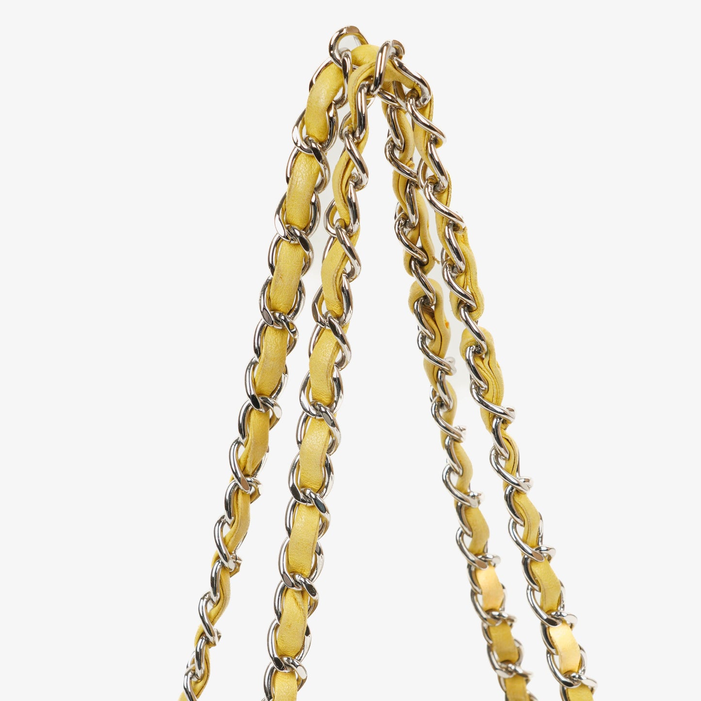 Chanel Yellow Lambskin Bucket Bag With Contrast Stitching And Drawstring, 2005-2006