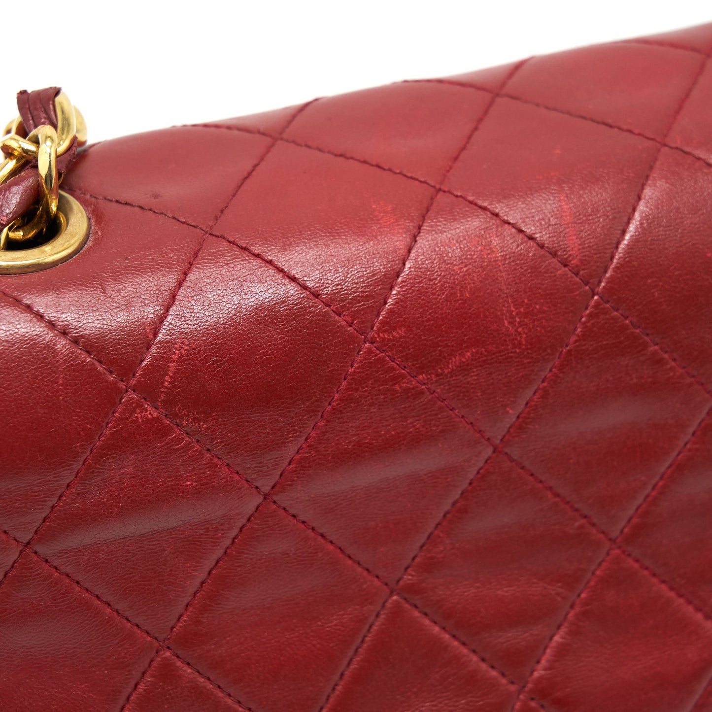 Chanel  Maxi Flap Bag Lambskin Red