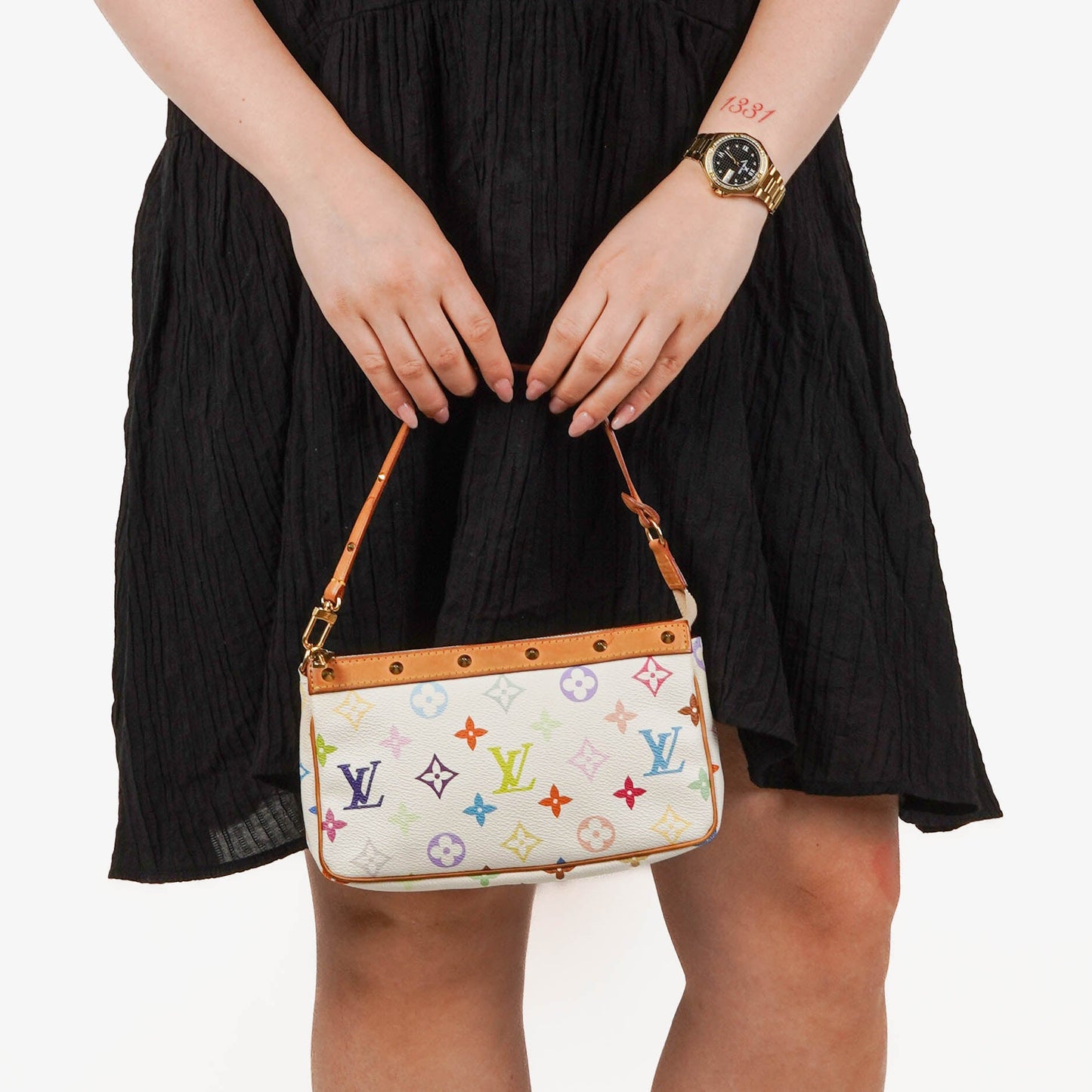 Louis Vuitton Takashi Murakami Pochette Accessoire Multicolor Clutch Handbag