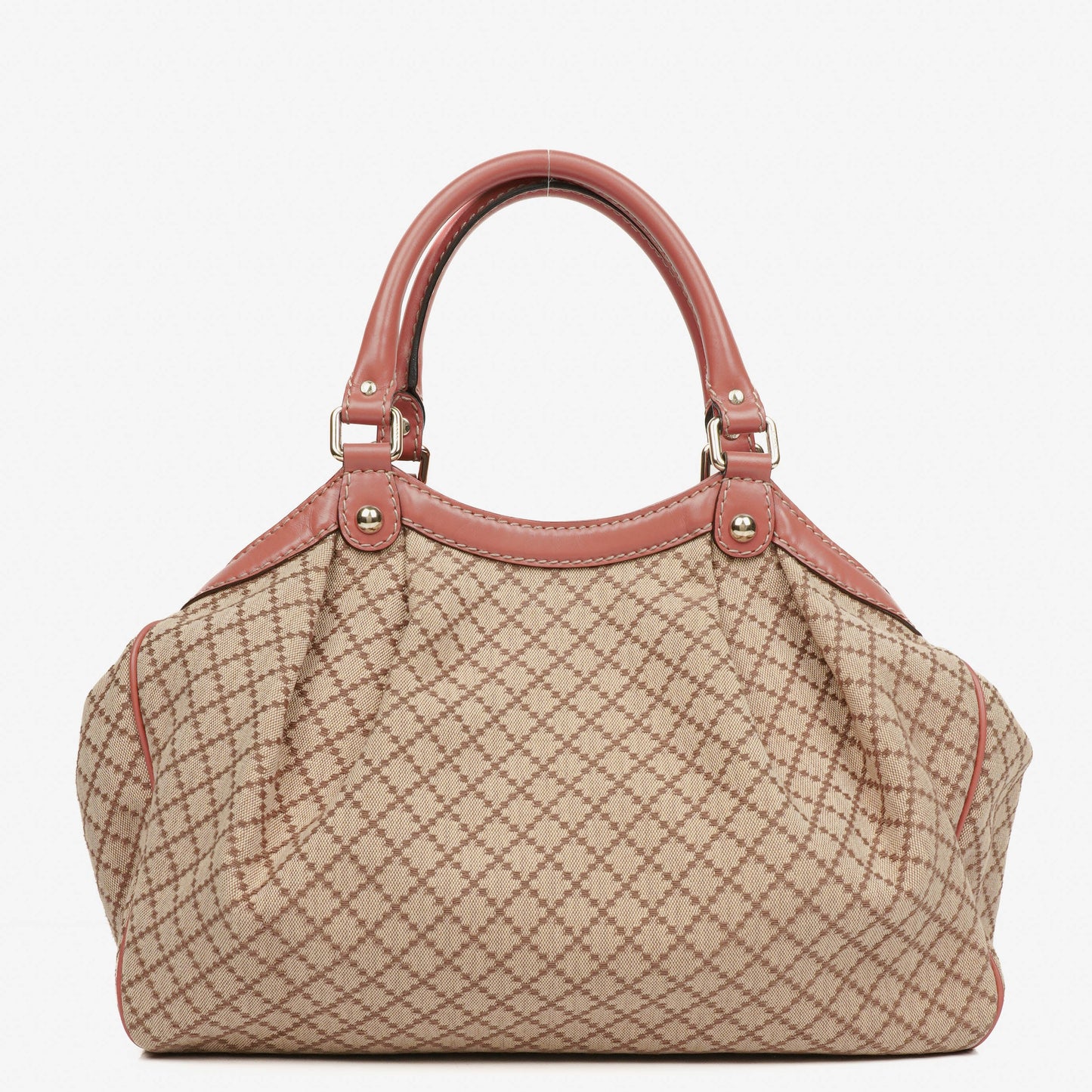 Gucci Beige/Pink Diamante Canvas Sukey Shoulder Hobo Bag