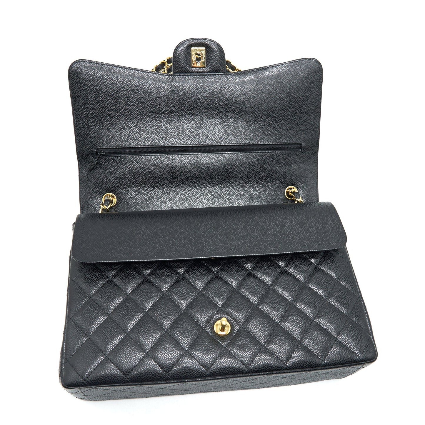 Chanel Maxi Classic Double Flap Caviar black  serial 20