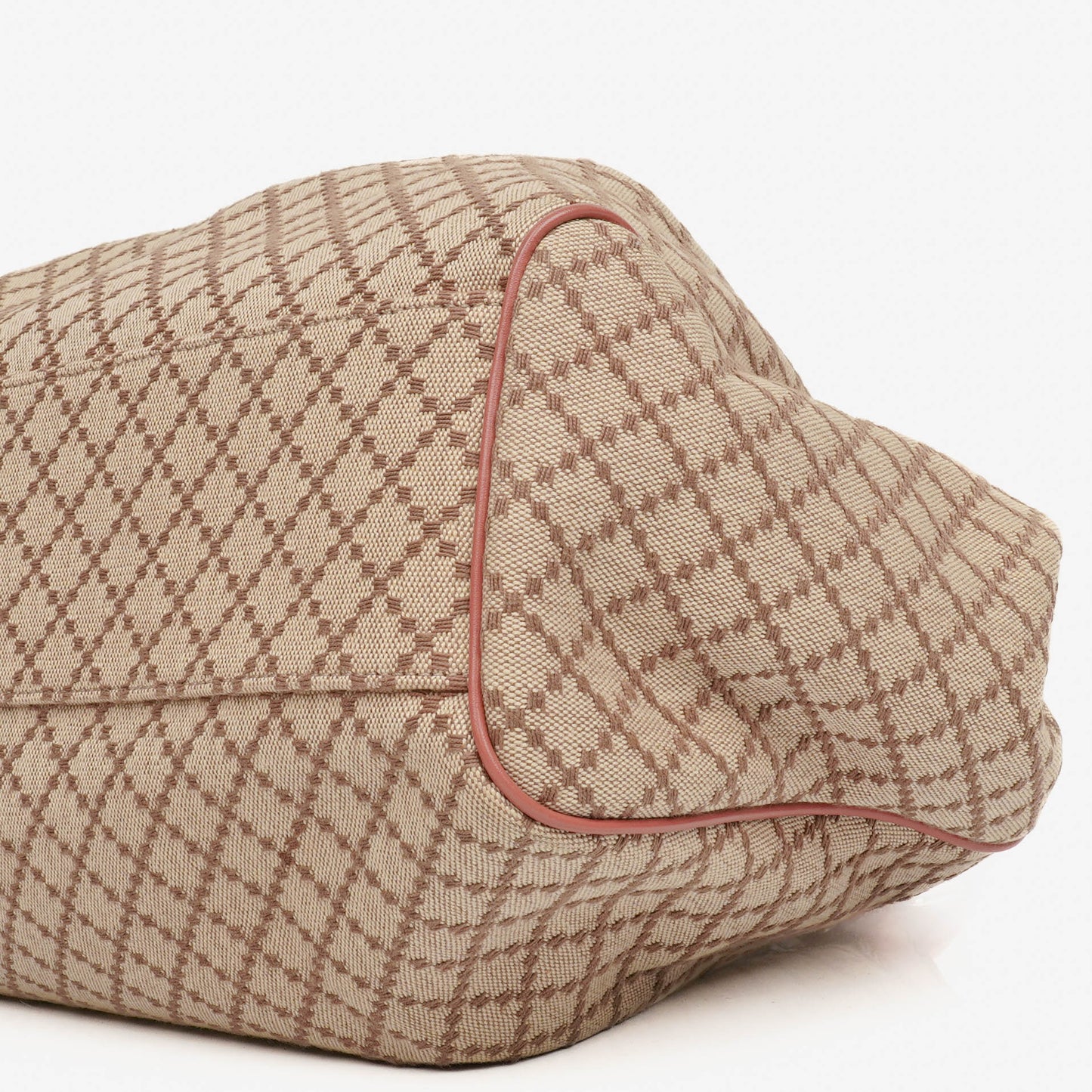 Gucci Beige/Pink Diamante Canvas Sukey Shoulder Hobo Bag