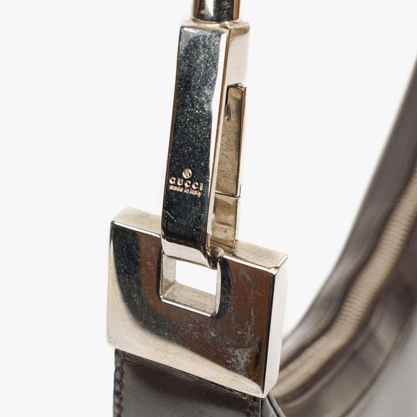 Gucci Brown Leather Shoulder Hobo Bag