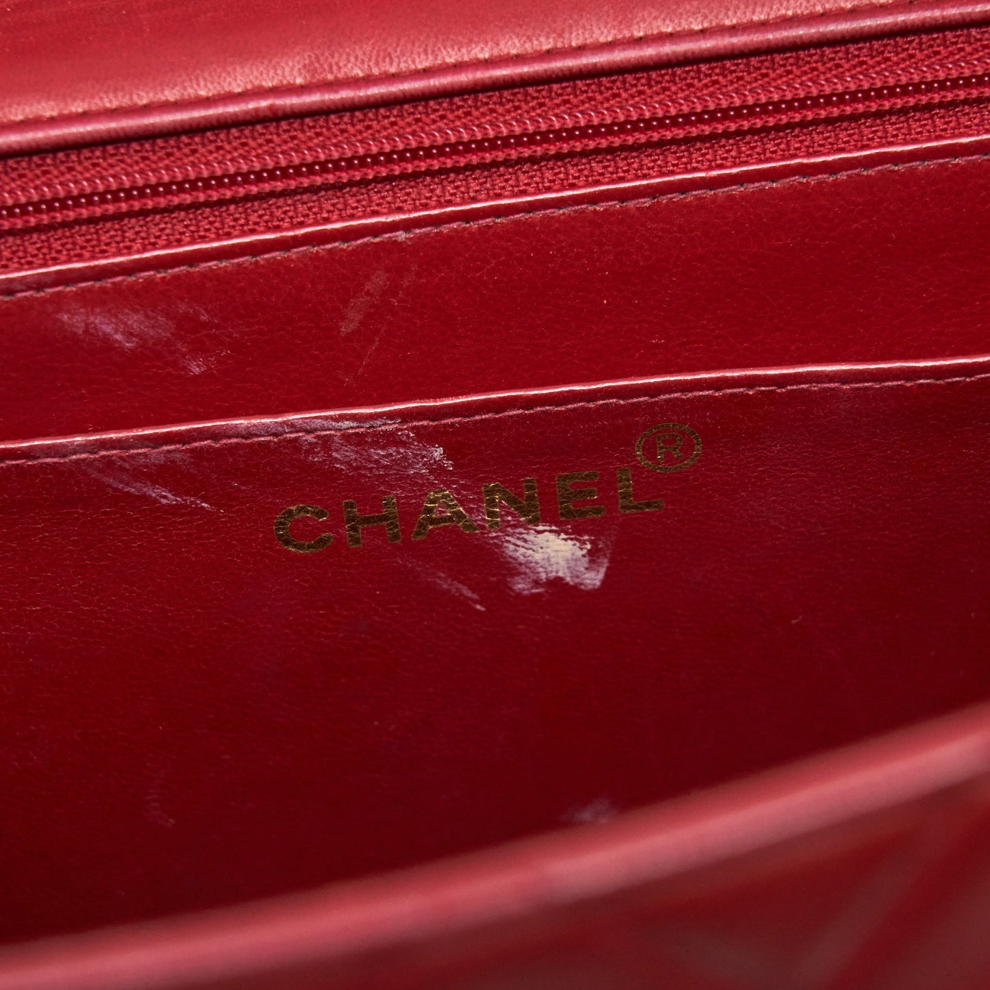 Chanel  Maxi Flap Bag Lambskin Red