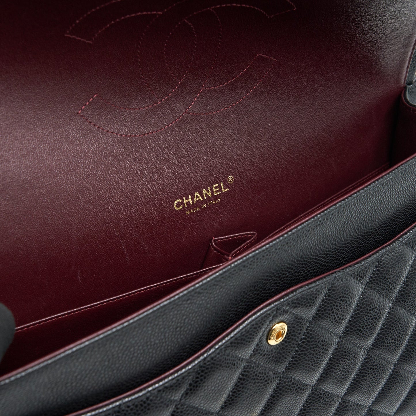 Chanel Maxi Classic Double Flap Caviar black  serial 20