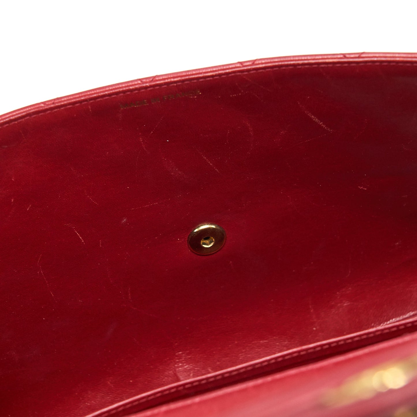 Chanel  Maxi Flap Bag Lambskin Red