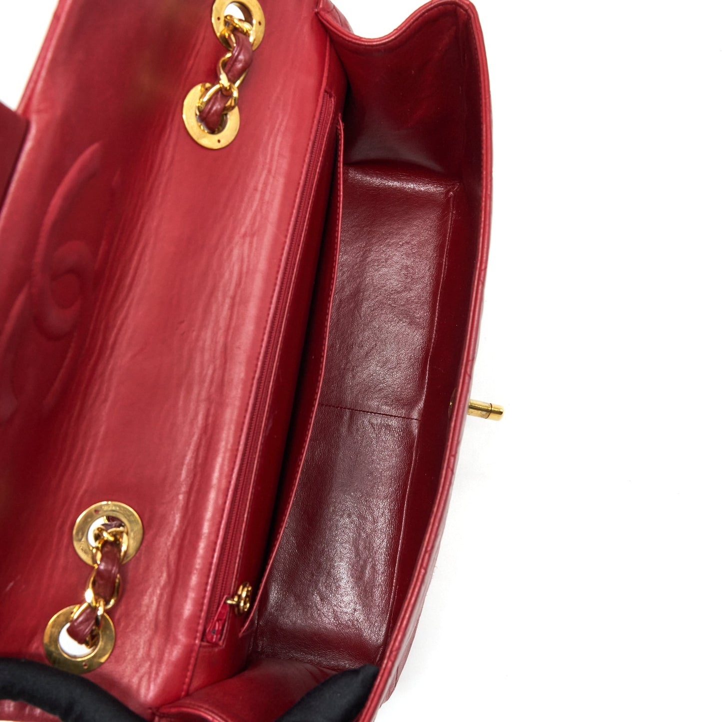 Chanel  Maxi Flap Bag Lambskin Red