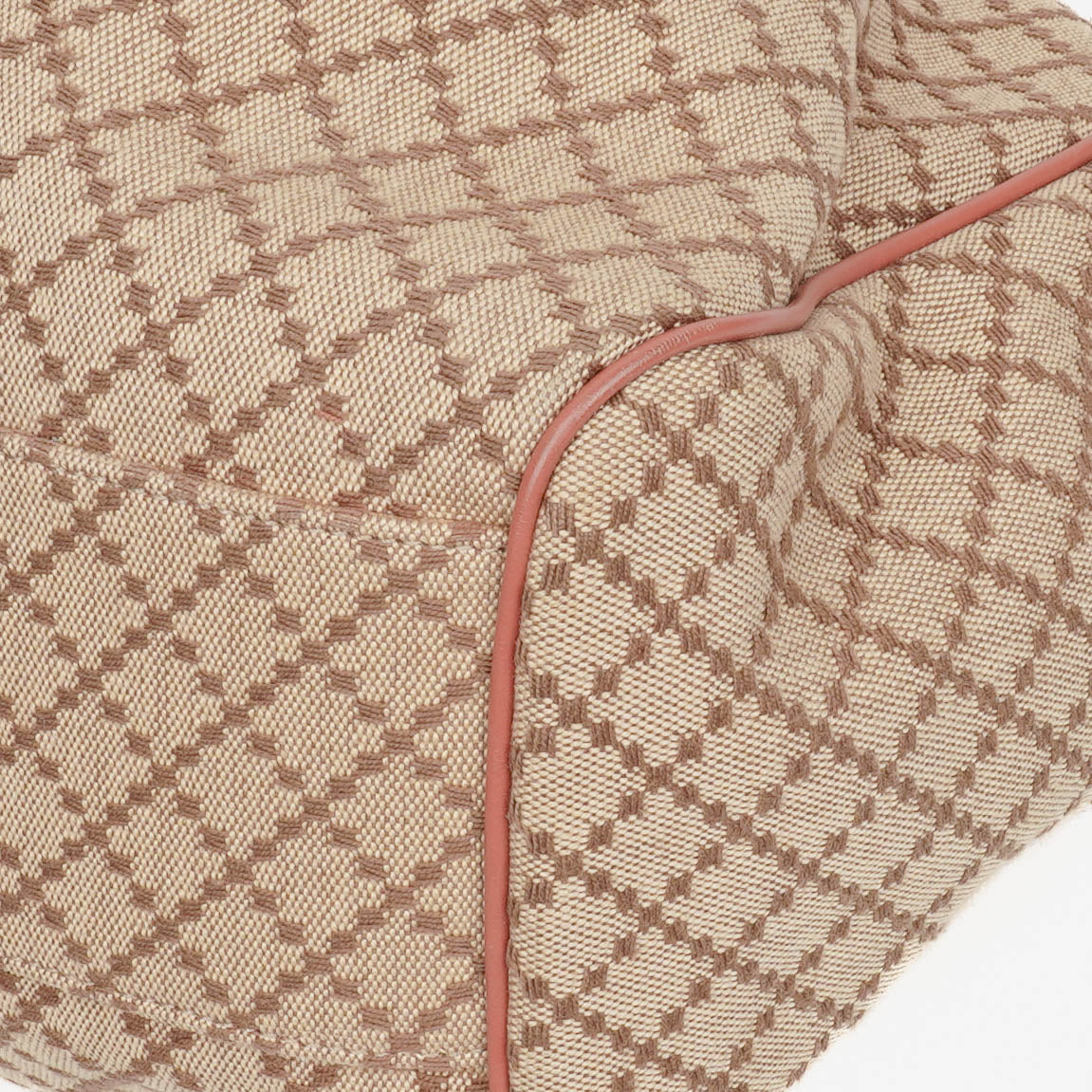 Gucci Beige/Pink Diamante Canvas Sukey Shoulder Hobo Bag