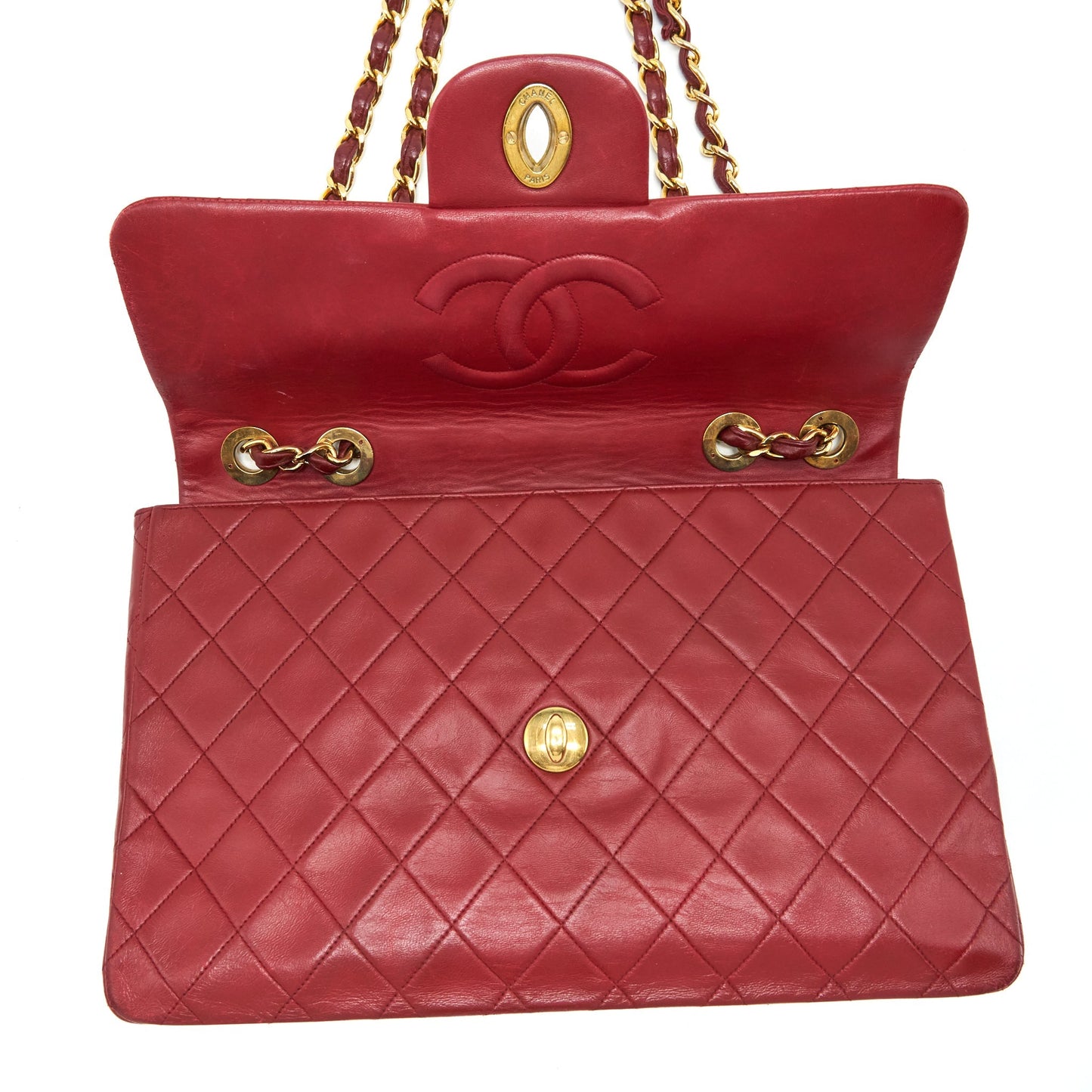 Chanel  Maxi Flap Bag Lambskin Red