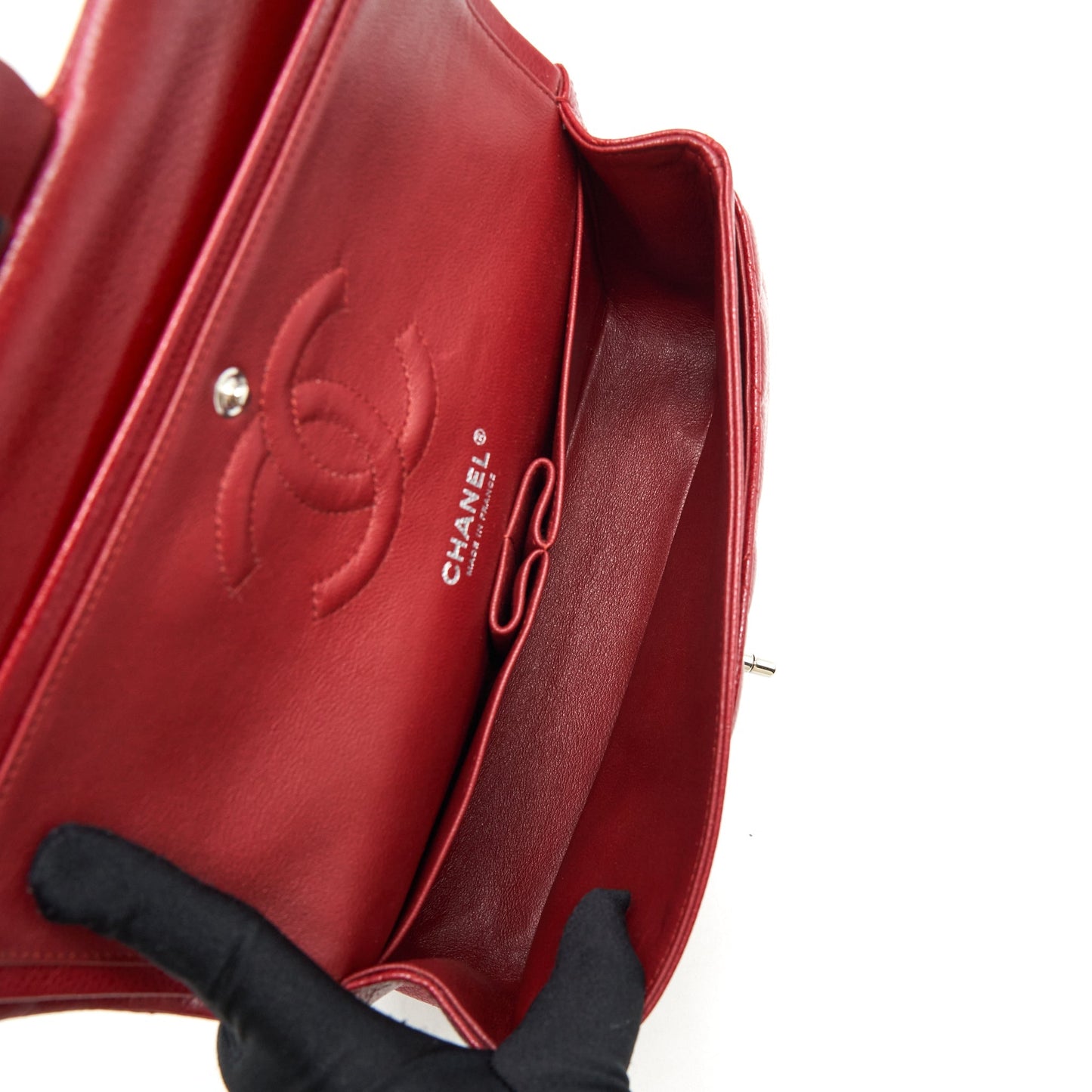 Chanel Medium Classic Double Flap Bag Caviar Red