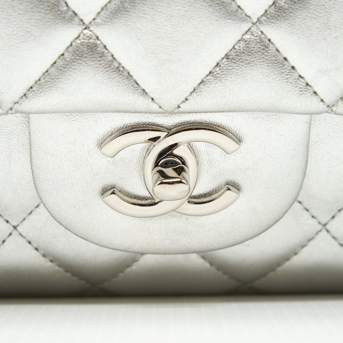 Chanel Maxi Classic Double Flap Bag Lambskin Sliver