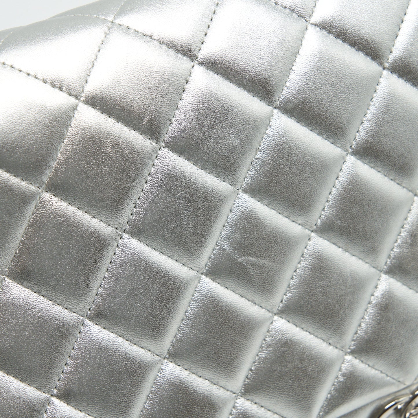 Chanel Maxi Classic Double Flap Bag Lambskin Sliver
