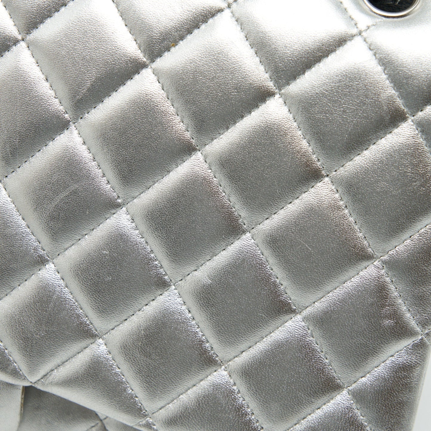Chanel Maxi Classic Double Flap Bag Lambskin Sliver