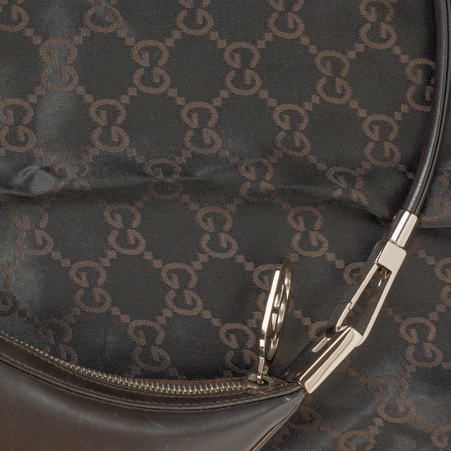 Gucci Brown Leather Shoulder Hobo Bag