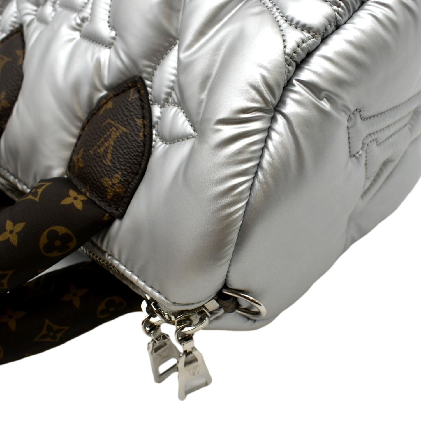 LOUIS VUITTON  Bandouliere 25 Econyl Nylon Pillow Shoulder Bag Silver