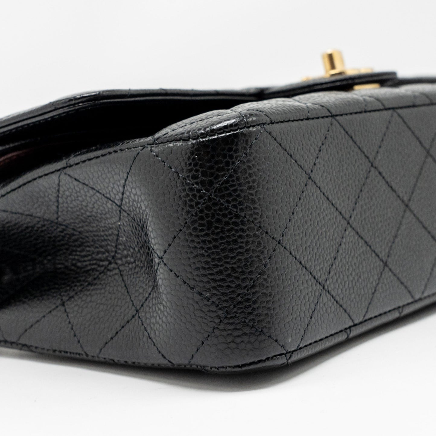 CHANEL Medium Classic Double Flap Bag Caviar Black  (Microchip)