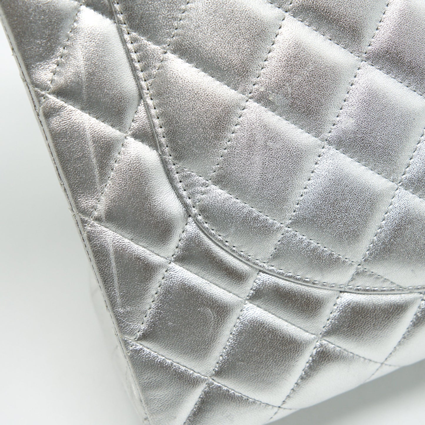 Chanel Maxi Classic Double Flap Bag Lambskin Sliver