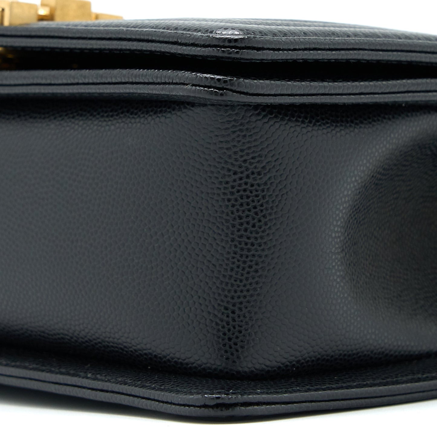 Chanel Small Boy Caviar Black Brushed  (Microchip)
