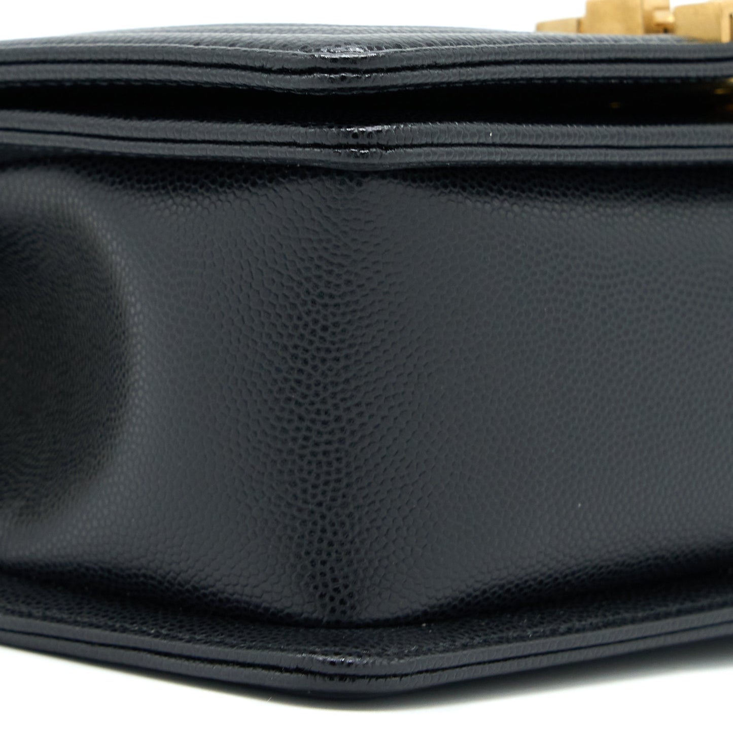 Chanel Small Boy Caviar Black Brushed  (Microchip)