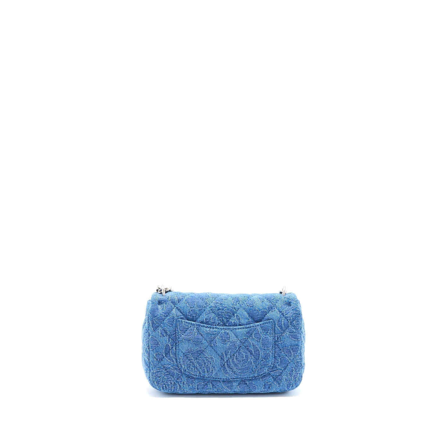 Chanel Coco Love Flap Bag Camellia Denim Blue  (Microchip)