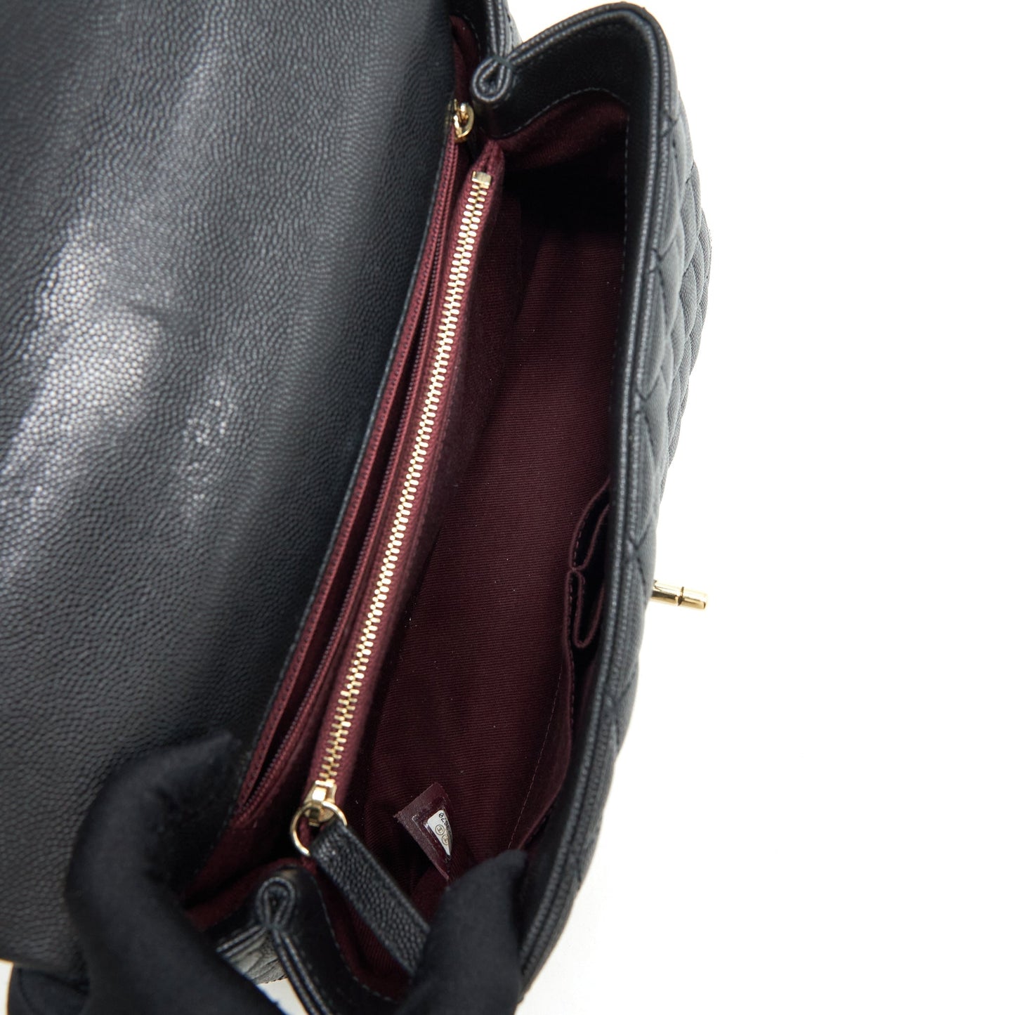 Chanel Medium Coco Handle 28cm Caviar Black L
