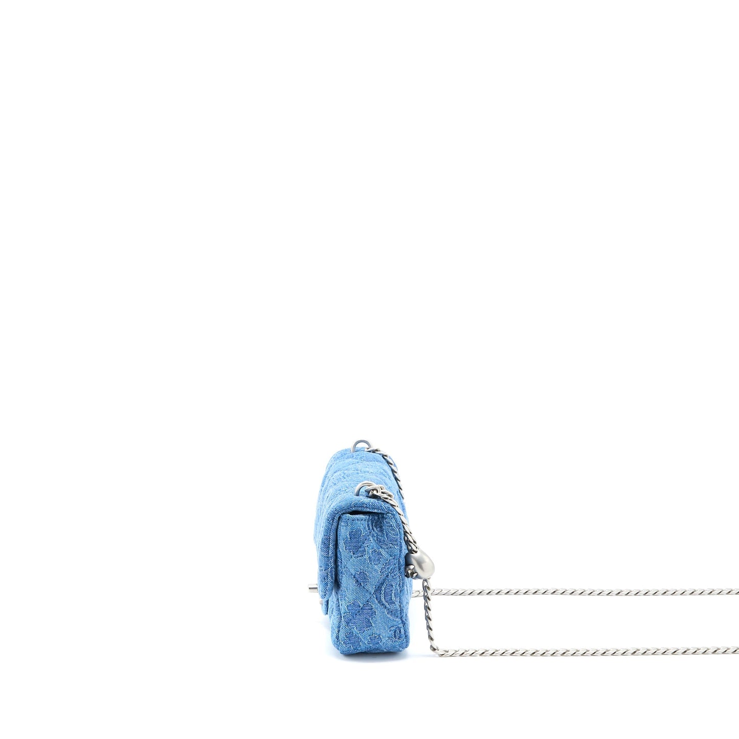 Chanel Coco Love Flap Bag Camellia Denim Blue  (Microchip)