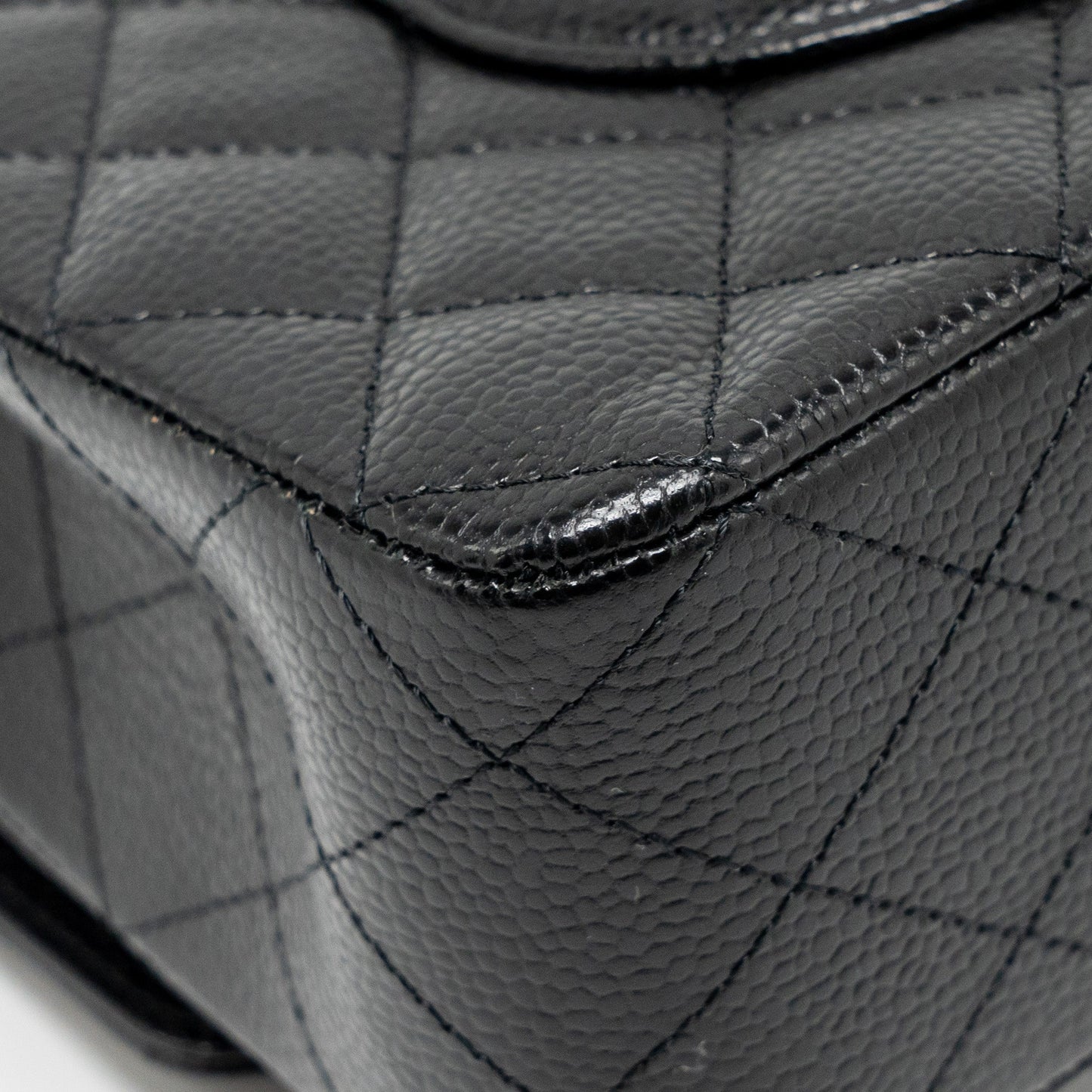 CHANEL Medium Classic Double Flap Bag Caviar Black  (Microchip)