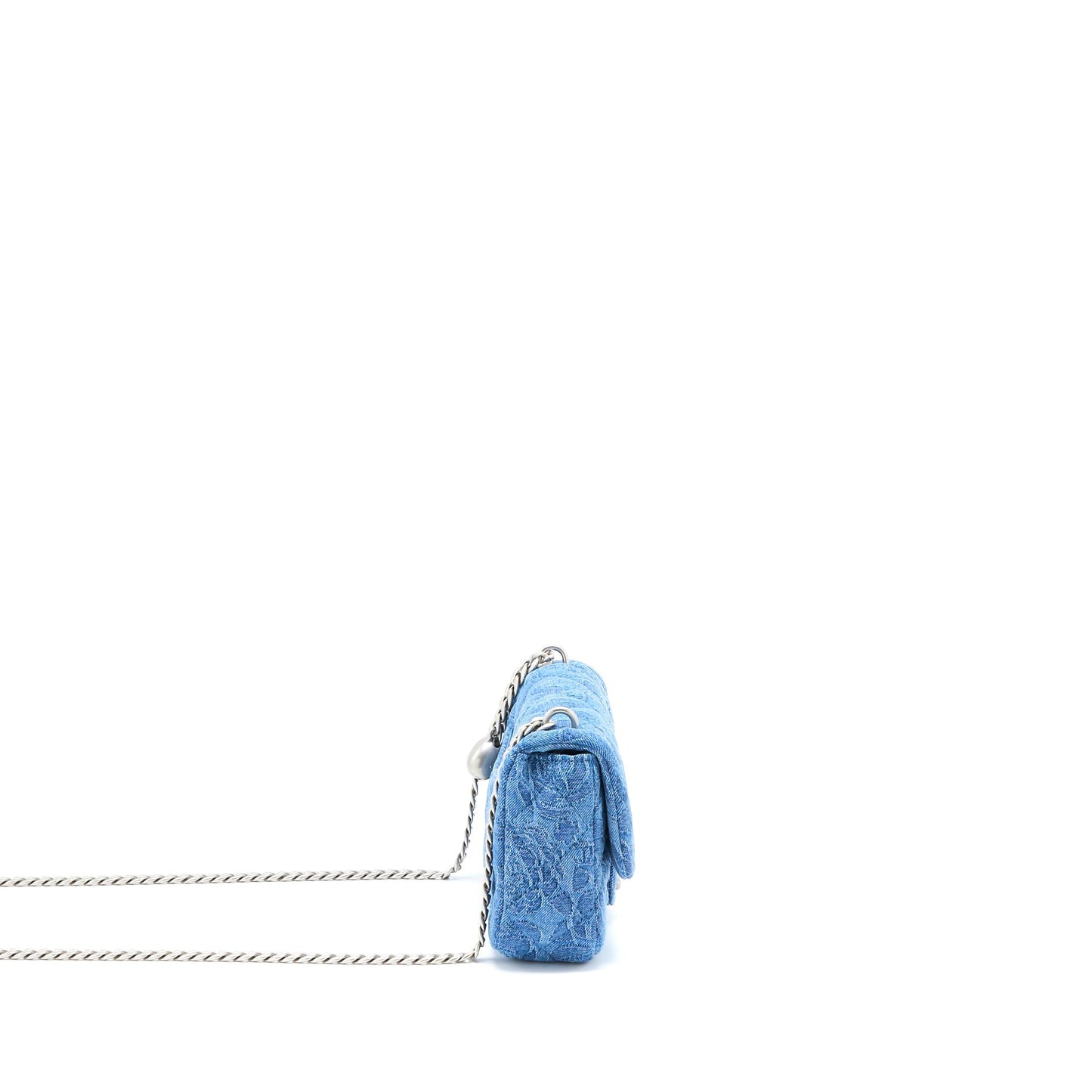 Chanel Coco Love Flap Bag Camellia Denim Blue  (Microchip)