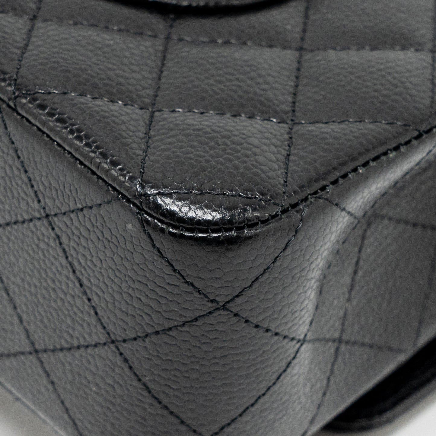 CHANEL Medium Classic Double Flap Bag Caviar Black  (Microchip)