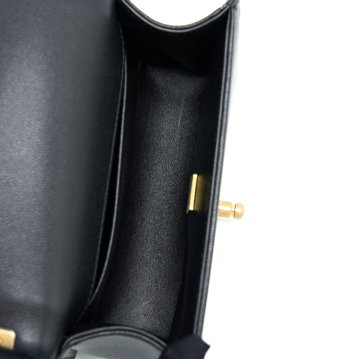 Chanel Small Boy Caviar Black Brushed  (Microchip)