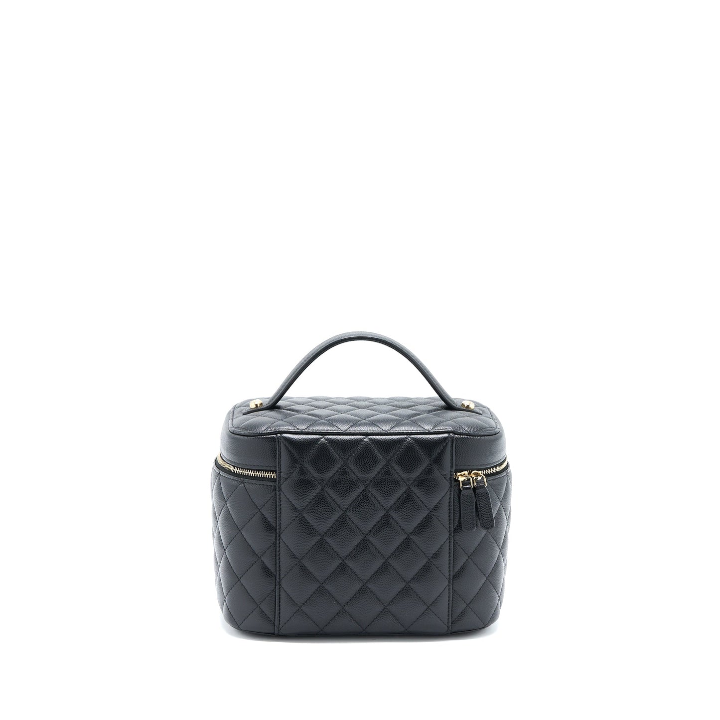 Chanel Top Handle Vanity Case Caviar Black L