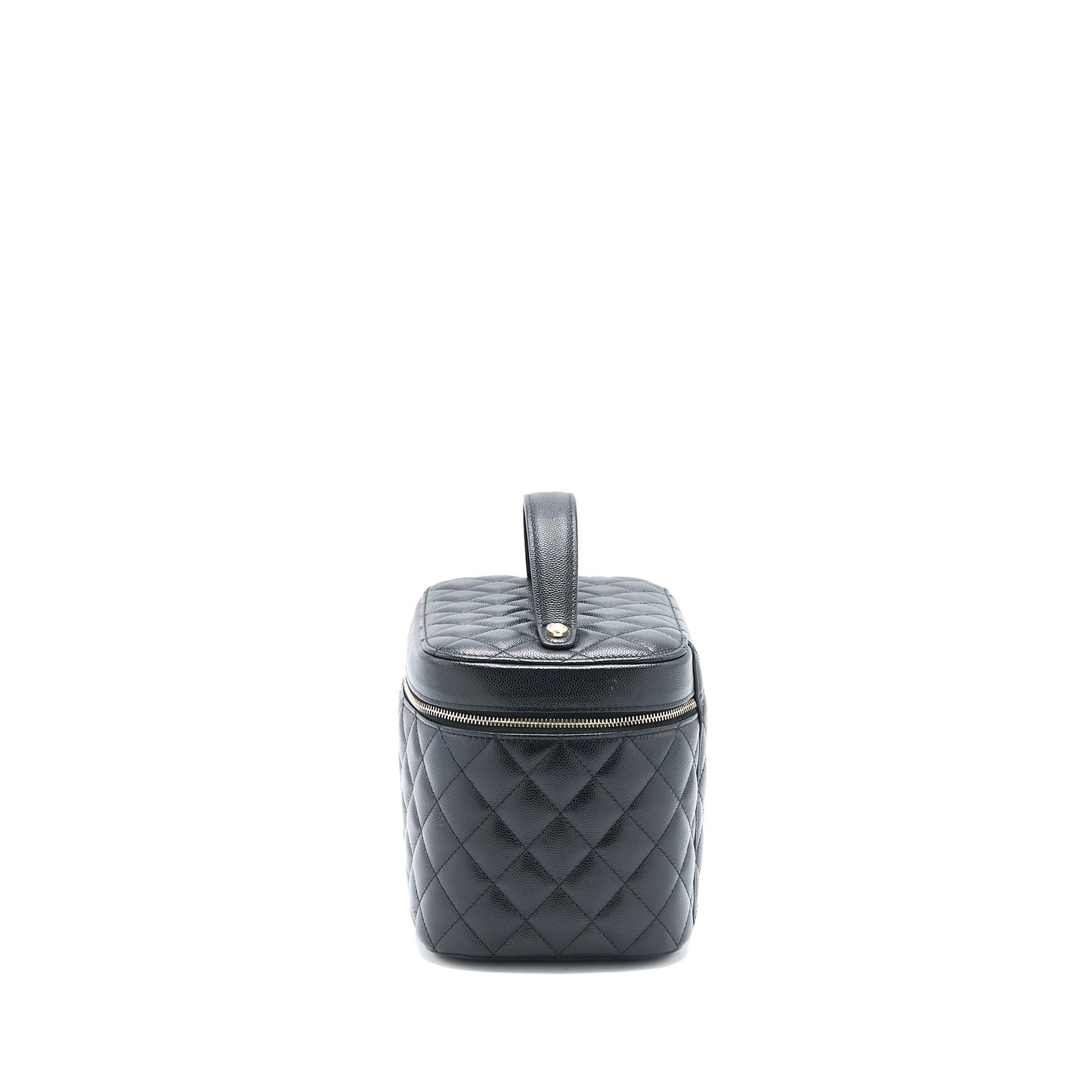 Chanel Top Handle Vanity Case Caviar Black L