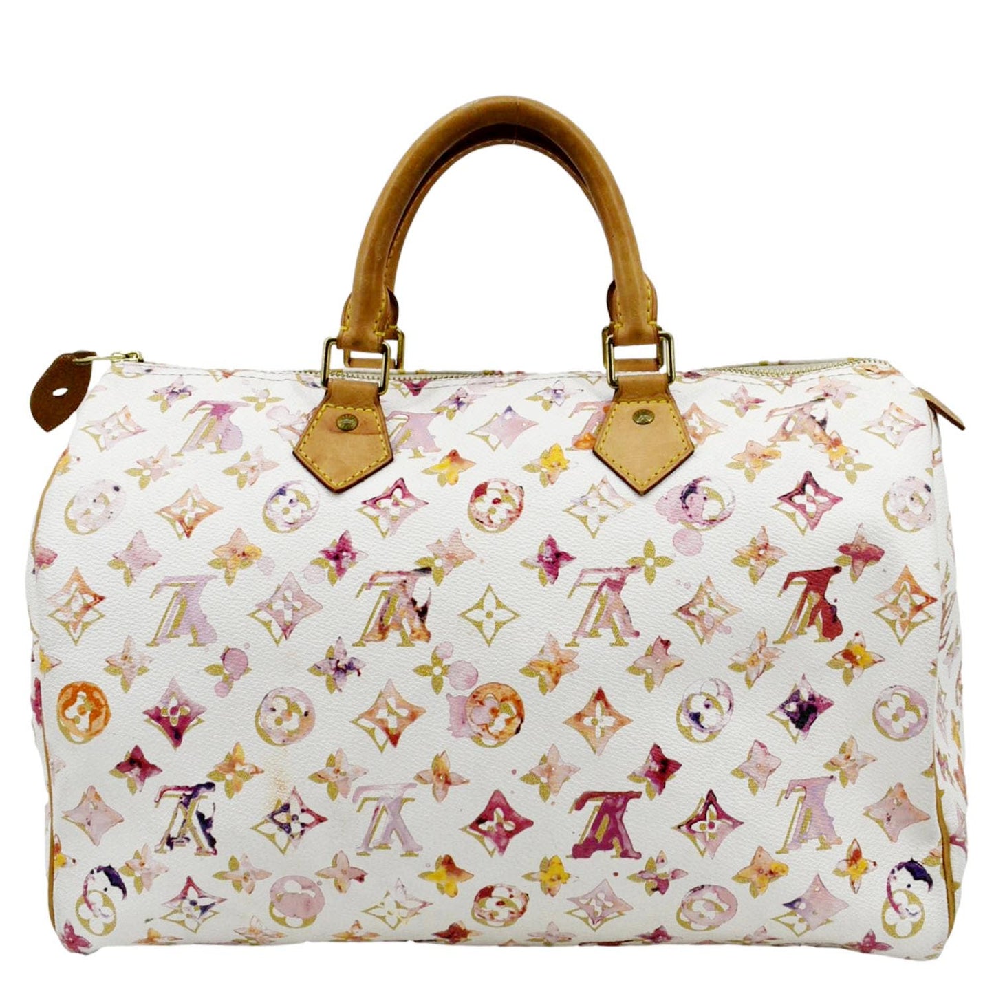 LOUIS VUITTON Richard Prince Watercolor Aquarelle  35 Monogram Satchel Bag Multicolor