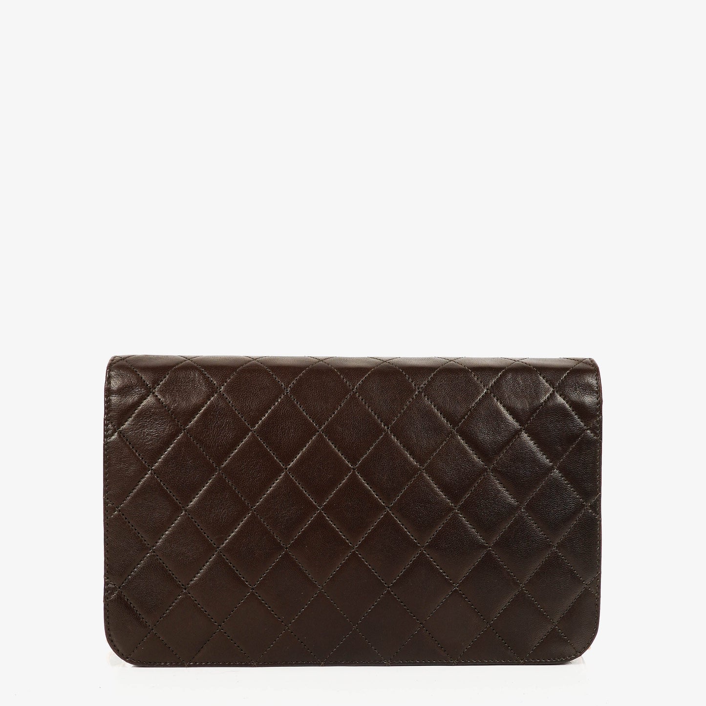 Chanel Classic Full Flap Bag Brown Quilted Lambskin 24K Gold-Plated Hardware