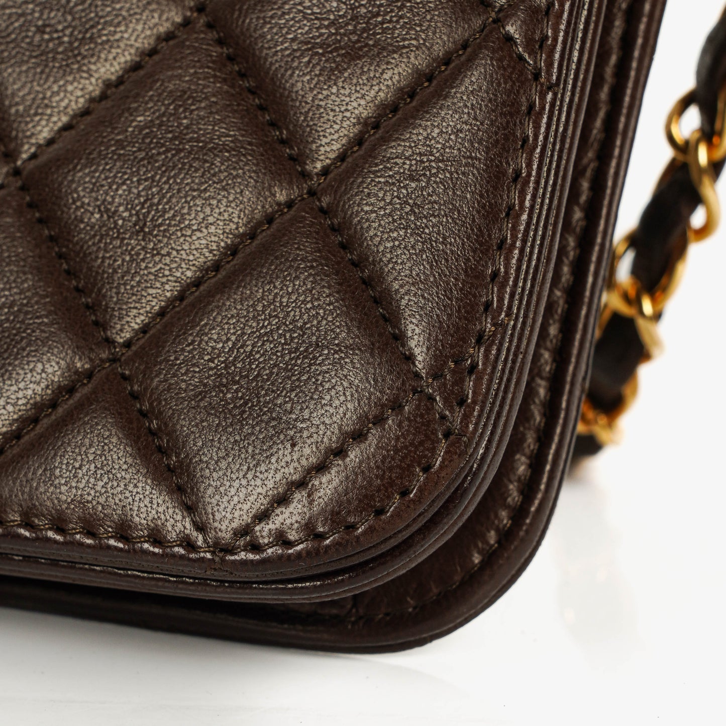 Chanel Classic Full Flap Bag Brown Quilted Lambskin 24K Gold-Plated Hardware