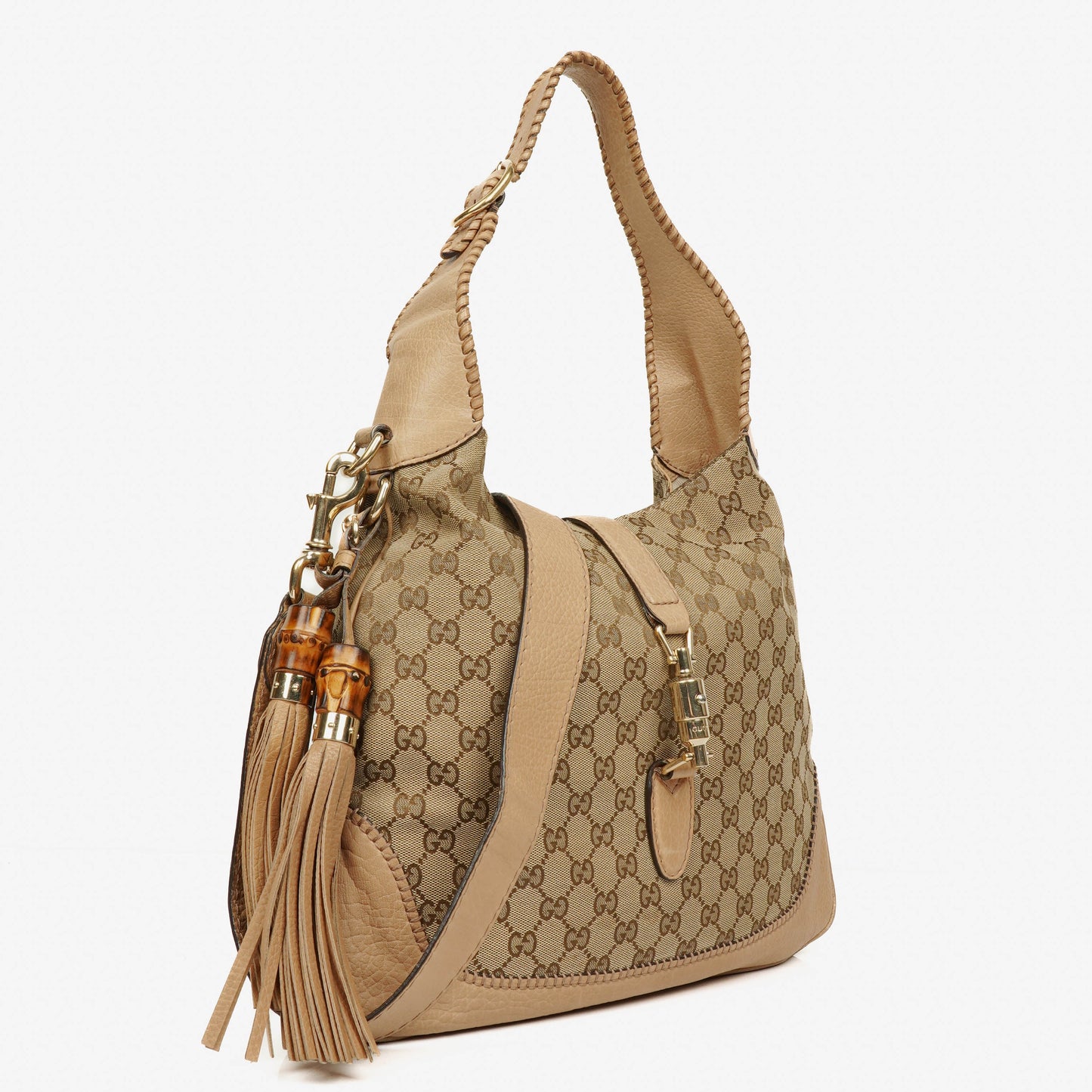 Gucci Beige GG Canvas New Jackie Hobo Bag