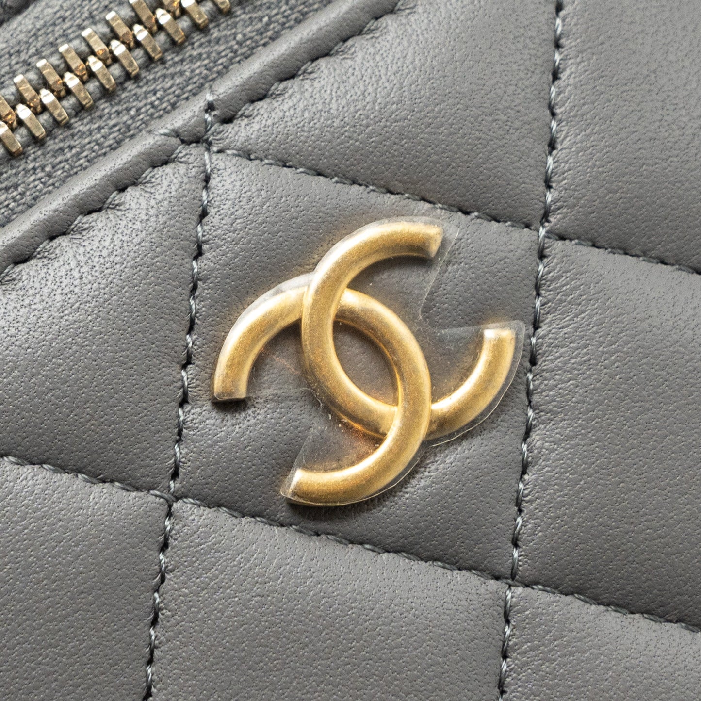 Chanel Top Handle Mini Vanity Case Lambskin Grey (Microchip)