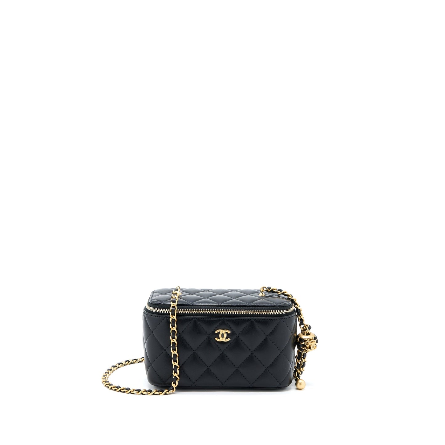 Chanel Pearl Crush Long Vanity Lambskin Black