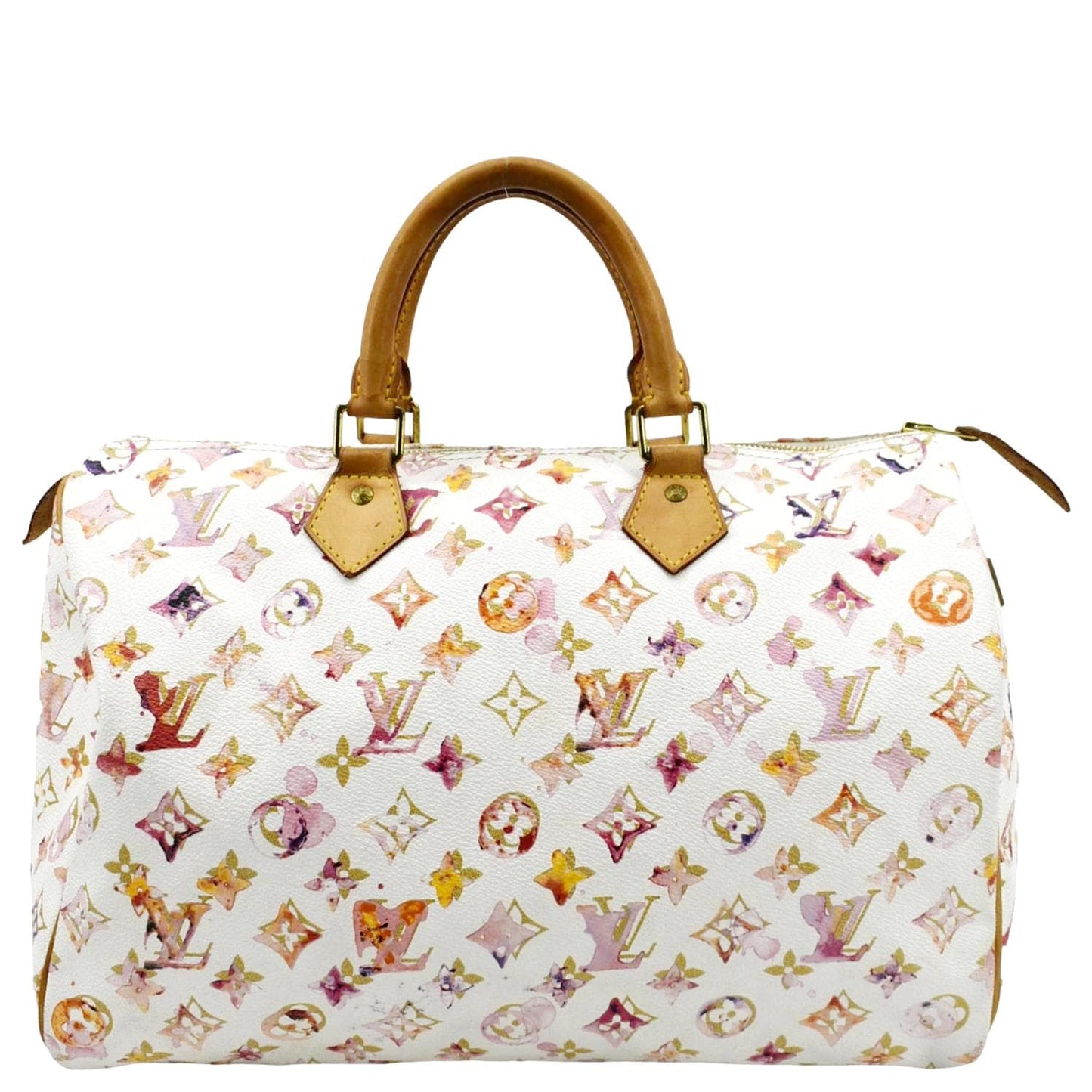 LOUIS VUITTON Richard Prince Watercolor Aquarelle  35 Monogram Satchel Bag Multicolor