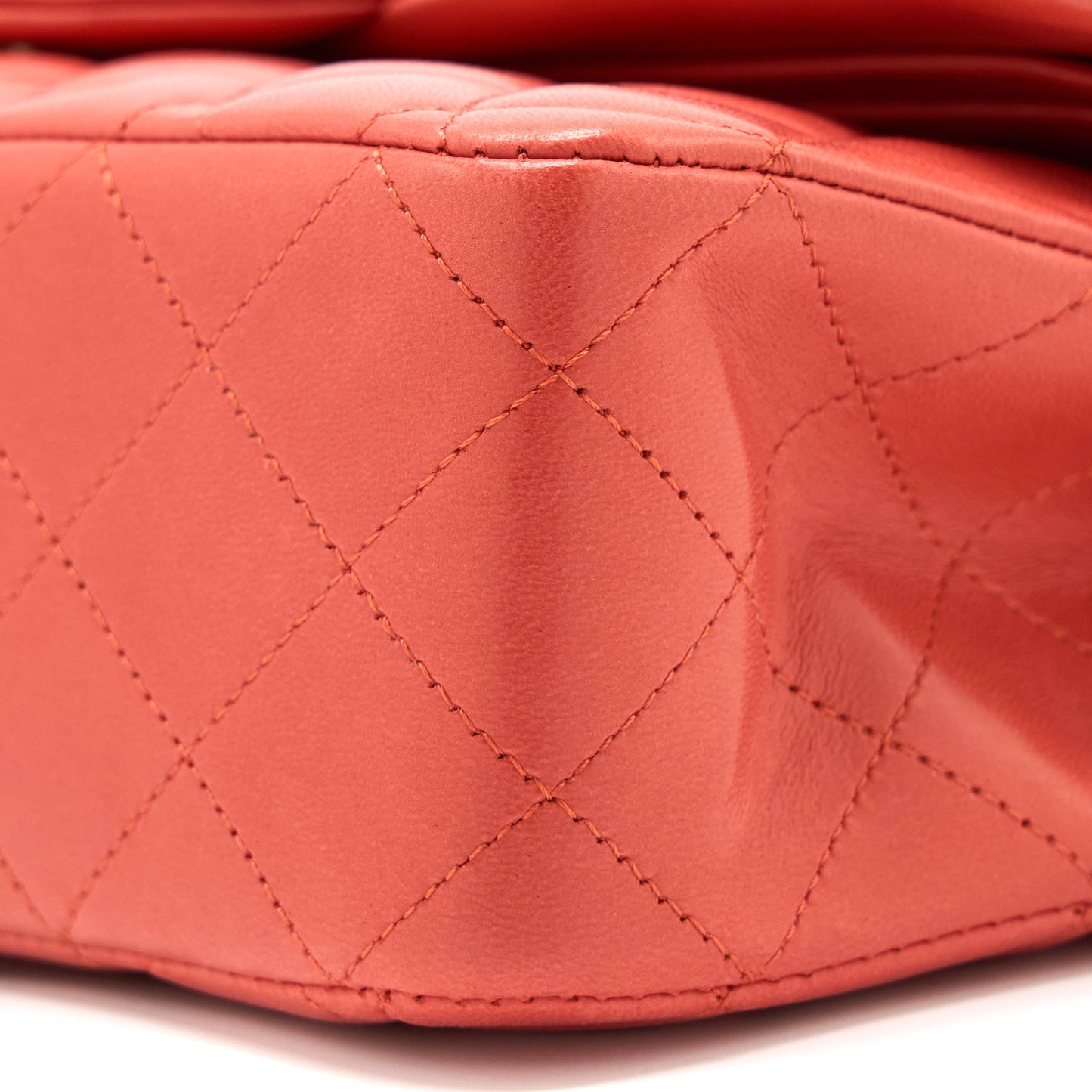 Chanel Medium Classic Double Flap Bag Lambskin Coral Brushed